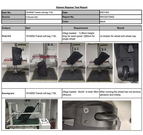 So gewährleisten wir werkseitig die Haltbarkeit des Trolleysystems für Rolltaschen